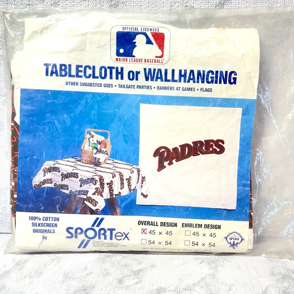 Vintage MLB 1988 San Diego Padres Table Cloth/Wall Hanging.